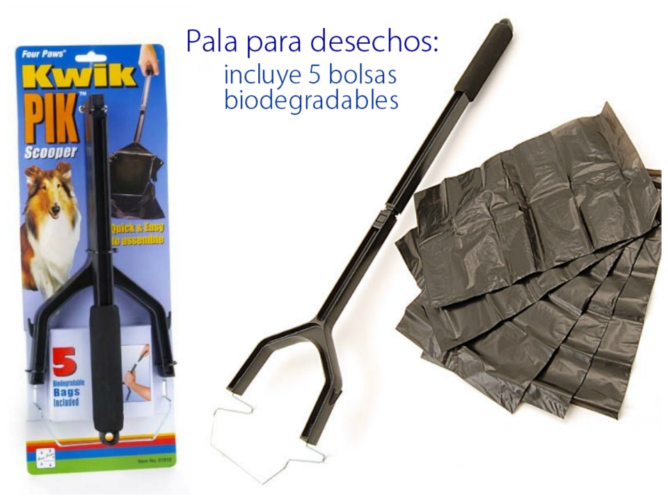 Pala desarmable para recoger los desechos de su mascota.