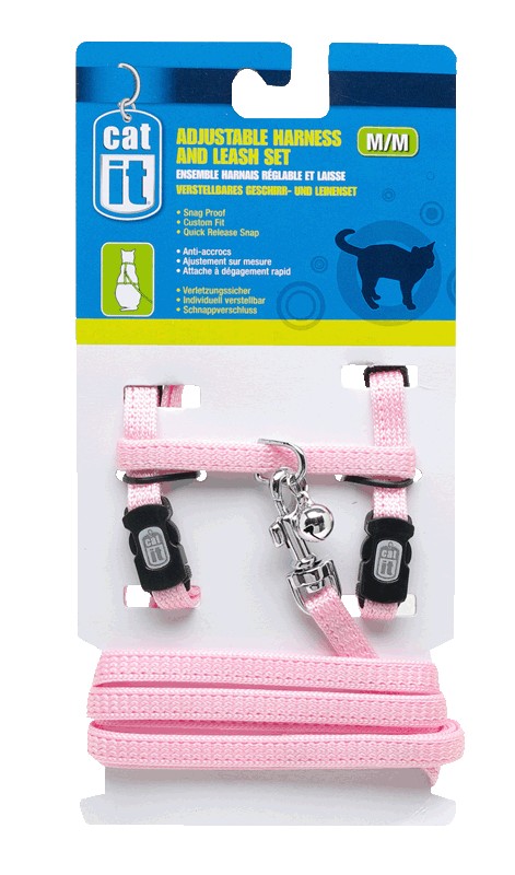 Arnes Y Correa Rosado Para Gato