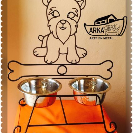 Portacomedero Arka 2 espacios y tazas incluidas