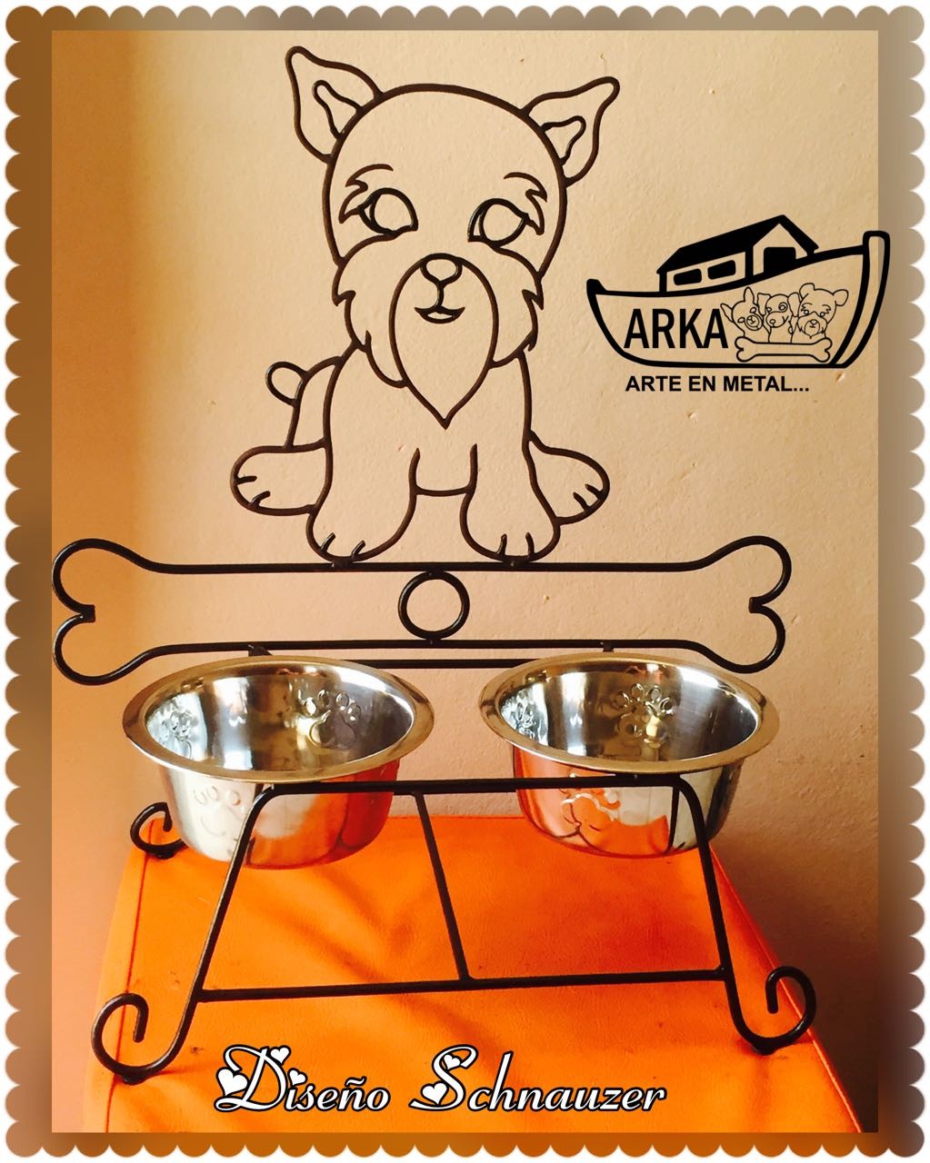 Portacomedero Arka 2 espacios y tazas incluidas
