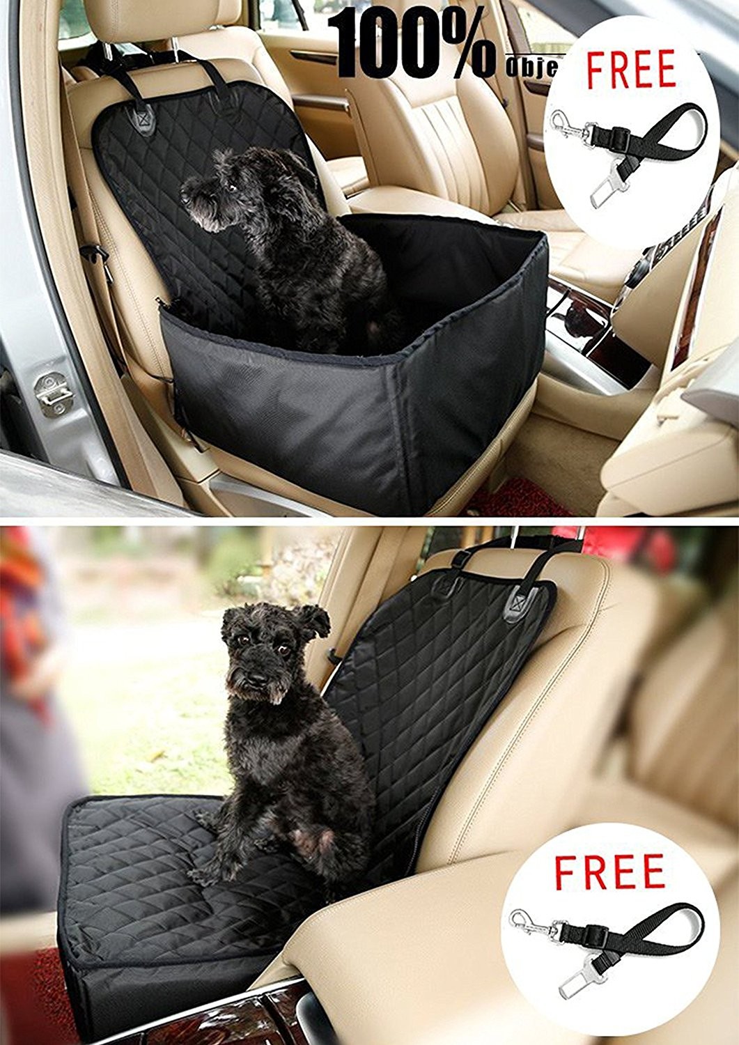 Cubierta de asiento delantero de mascota 2 en 1