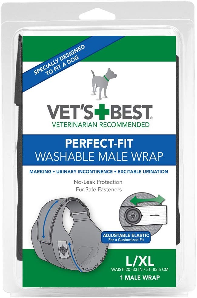 Vet's Best 1 envoltorio de ajuste perfecto lavable para perro macho
