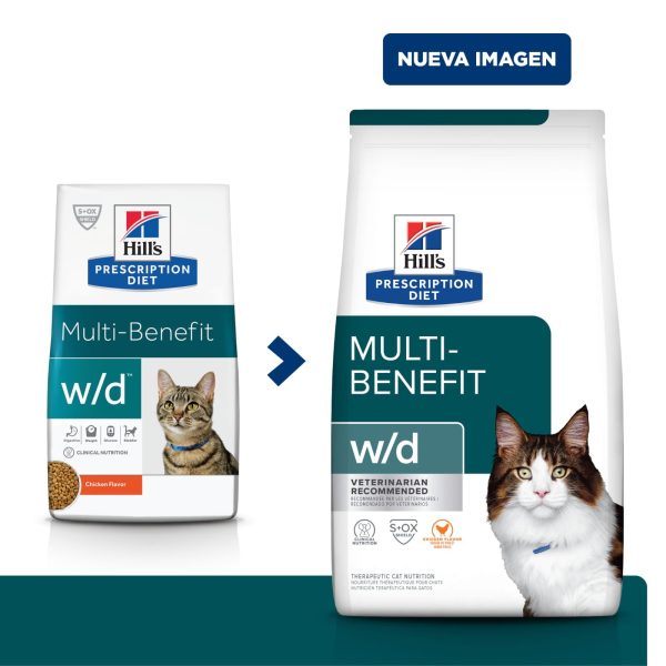 Hill's Prescription Diet w/d, Alimento para Gato, 1,81 kilos, Control de Peso