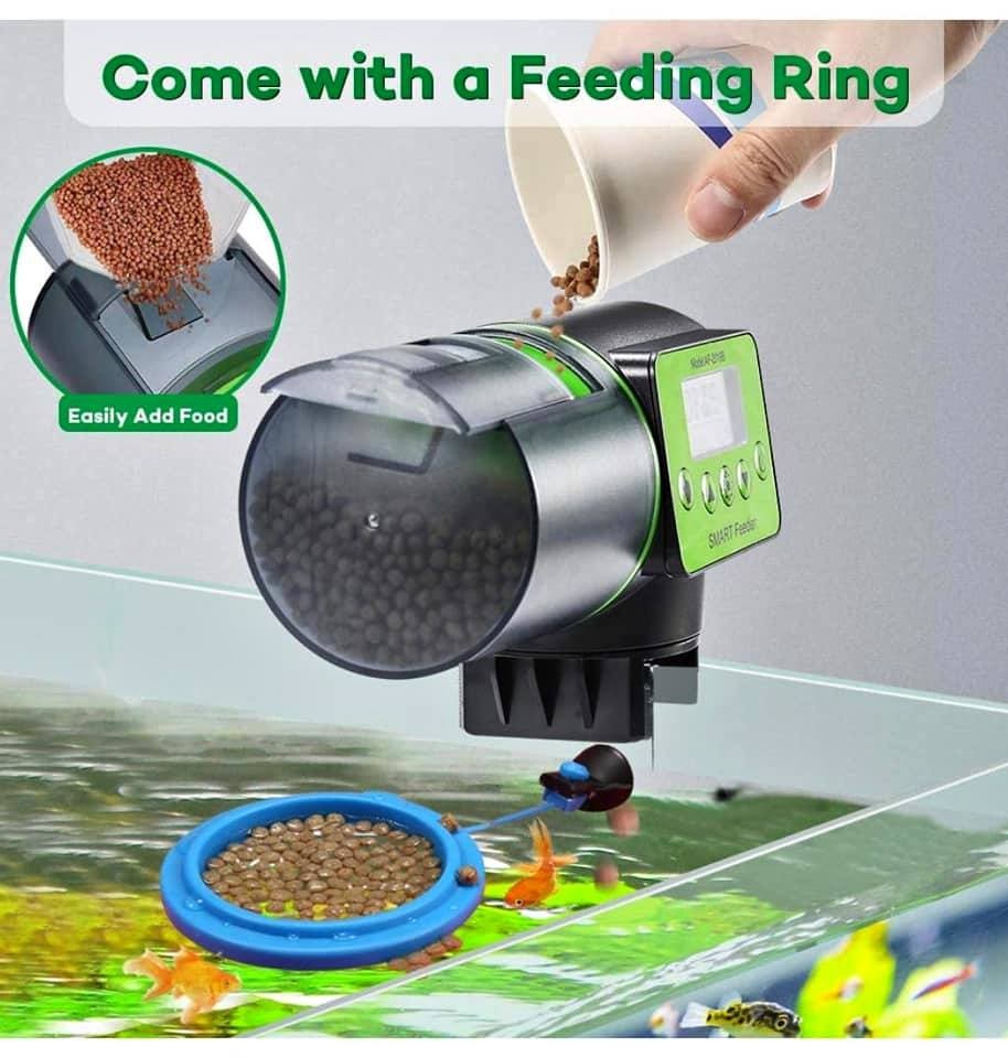 Dispensador de comida para peces automatico