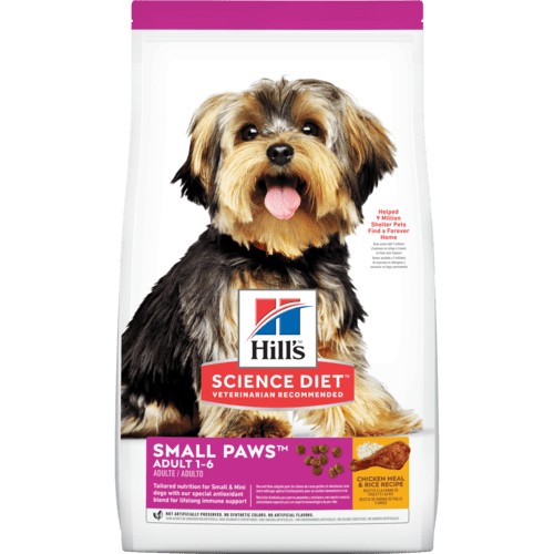 Hill's Science Diet Adult Small Paws, alimento para perros adultos de razas pequeñas y miniatura, pollo y arroz