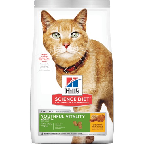 Hill's Science Diet Adult 7+ Youthful Vitality, alimento para gatos adultos mayores 2.72 Kg
