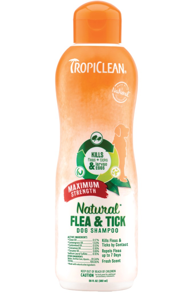 Shampoo para perro antipulgas y garrapatas TropiClean
