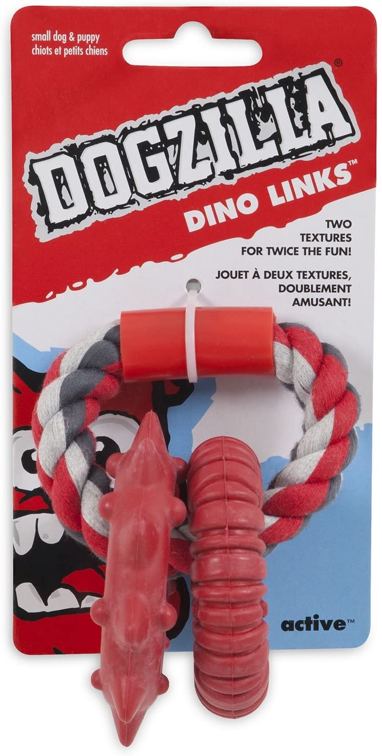 Dogzilla Dino Juguete Link, color rojo/gris/blanco
