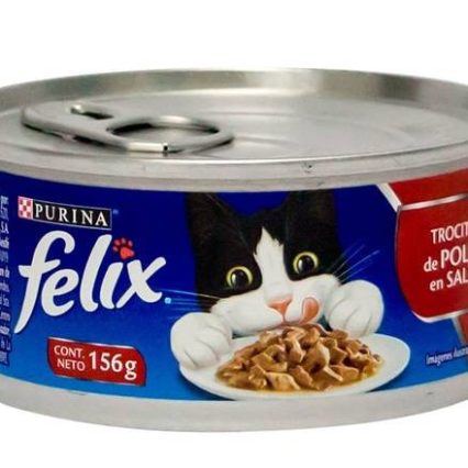 Lata Felix para gato sabor trocitos de pollo en salsa