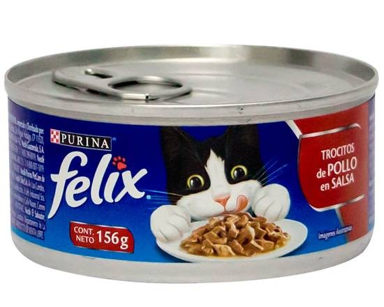 Lata Felix para gato sabor trocitos de pollo en salsa