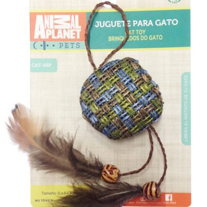 Bola de tela y plumas