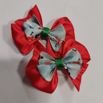 Lazos Navideño Rojo con Gris