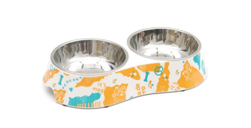 Tazón doble pequeño VIDA DE PERRO (25*14*4cm.)