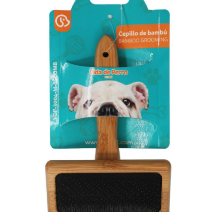 Cepillo Grooming Slicker de Bambu VIDA DE PERRO