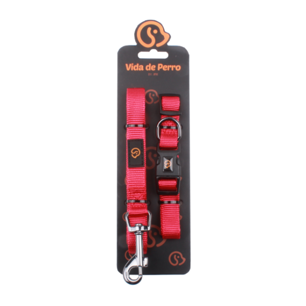 Kit de Collar y Correa (varios colores) VIDA DE PERRO