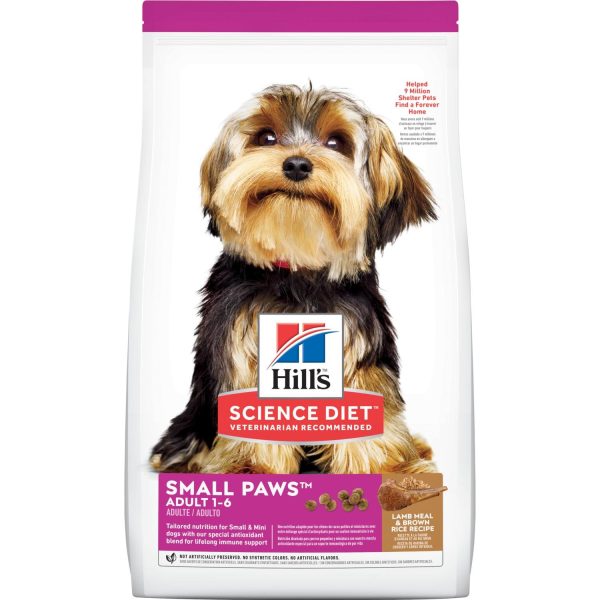 Hill's Science Diet Adult Small Paws, adultos de razas pequeñas y miniatura, cordero y arroz