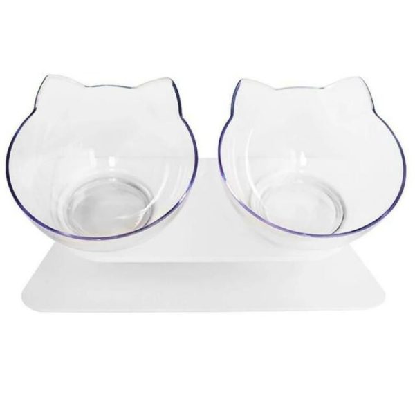 Plato doble inclinado para gatos