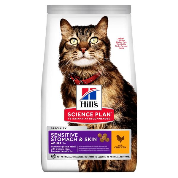 Hill's Science Diet Feline Adult Sensitive Stomach & Skin. Alimento para gatos adultos con estómago y piel sensible. 1.58kg