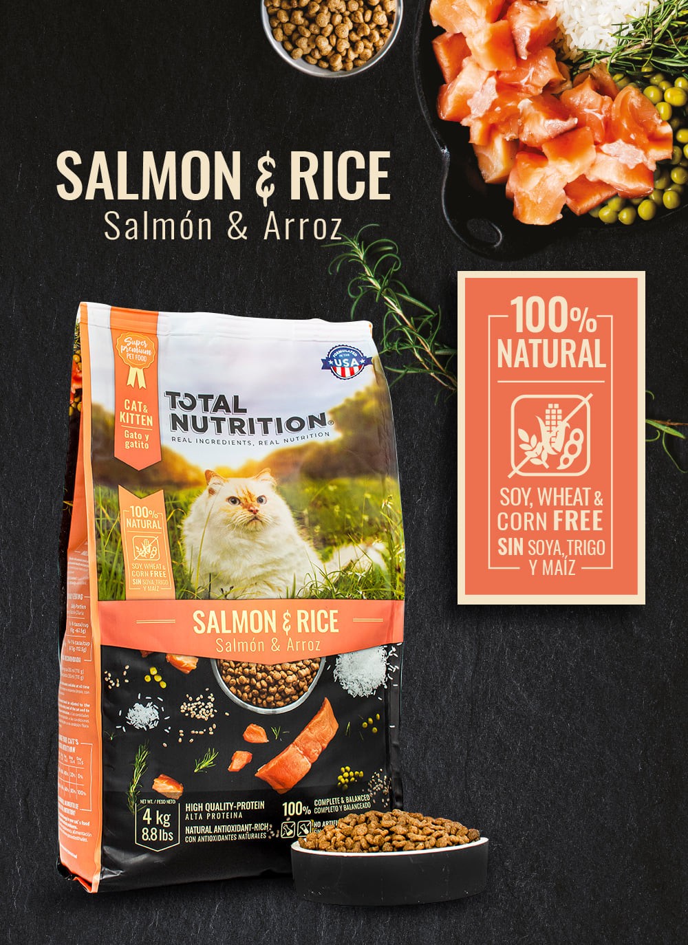 Total Nutrition Gato y Gatito - Salmon & Arroz