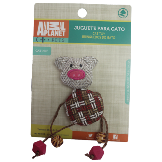 JUGUETE PELUCHE DE TELA CON CATNIP ANIMAL PLANET