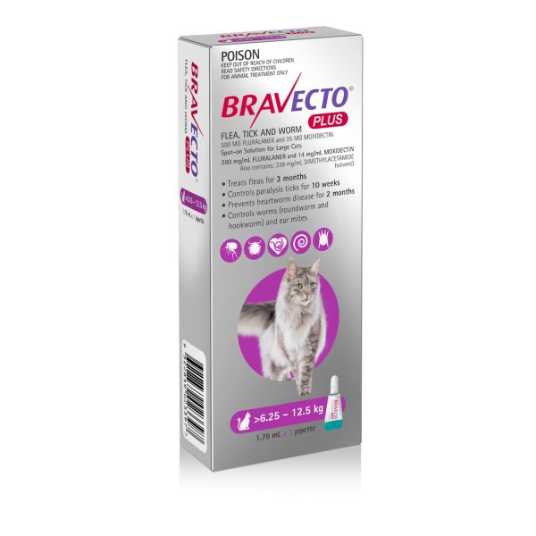 Bravecto Plus Gato 500 mg (6.25 - 12.5 Kg)