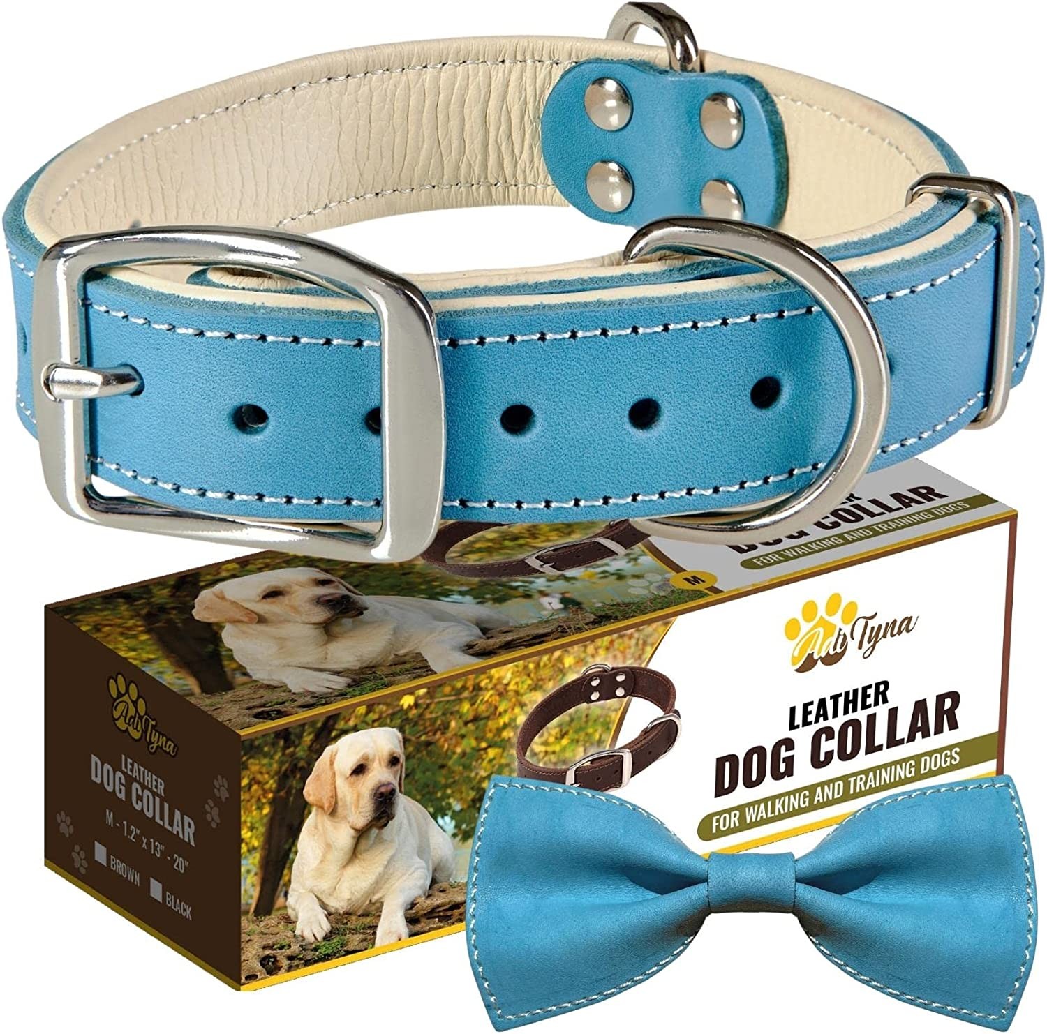 Collar de perro de cuero acolchado