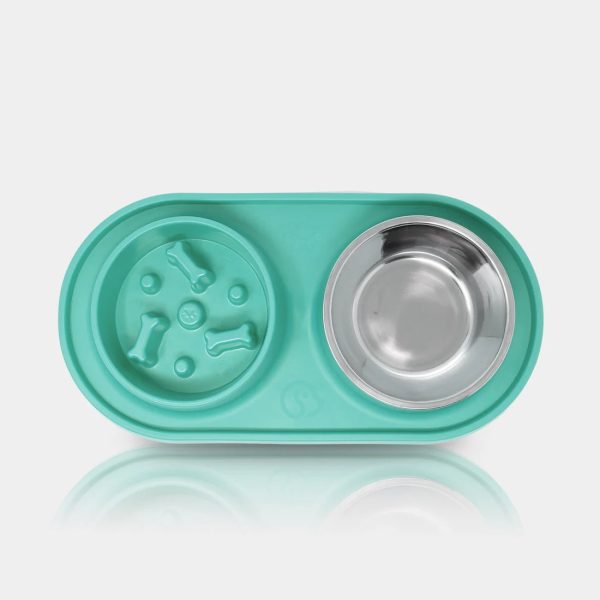Plato doble antivoraz - acero inoxidable VIDA DE PERRO