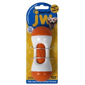JW Pet Evertuff Squeaky Barbell Dog Chew