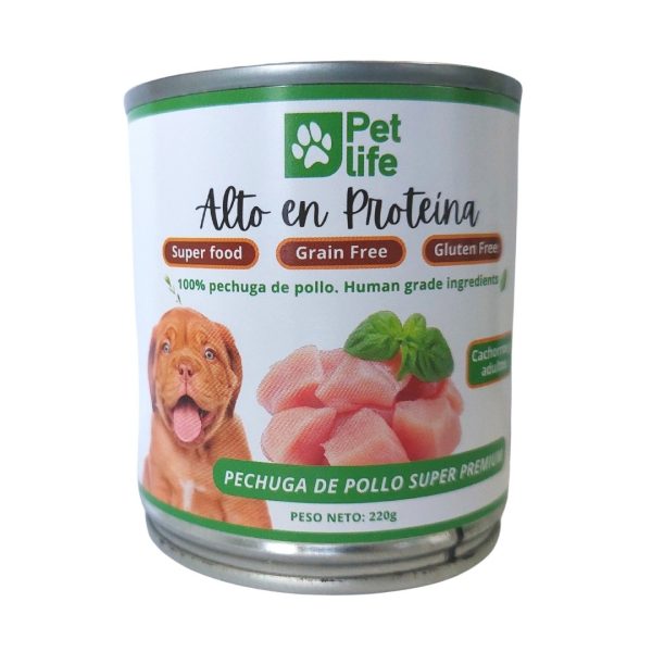 Lata Petlife pechuga de pollo super premium 220g