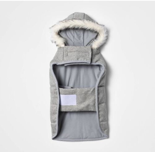 Chaleco Perro Con Capucha, Talla L, Gris