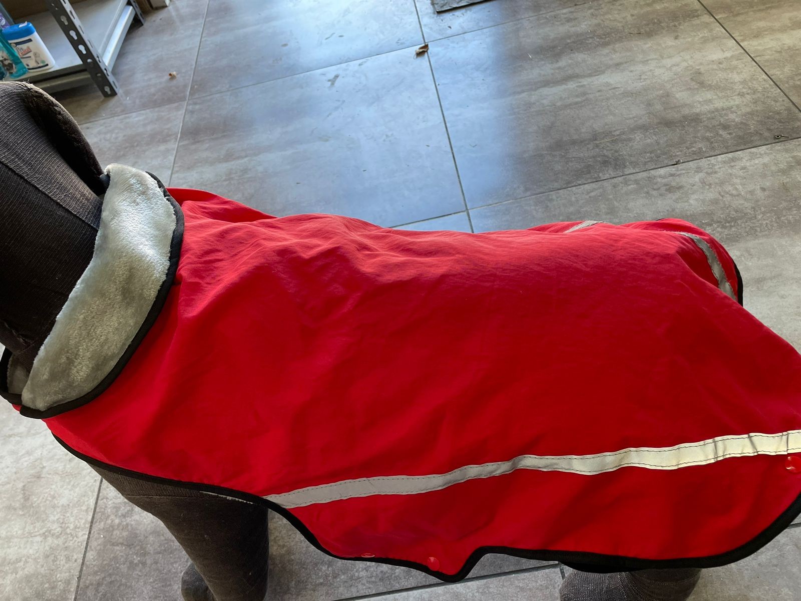 Chaleco rojo con gris-L