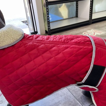 Chaleco reversible cuadros rojo-XL