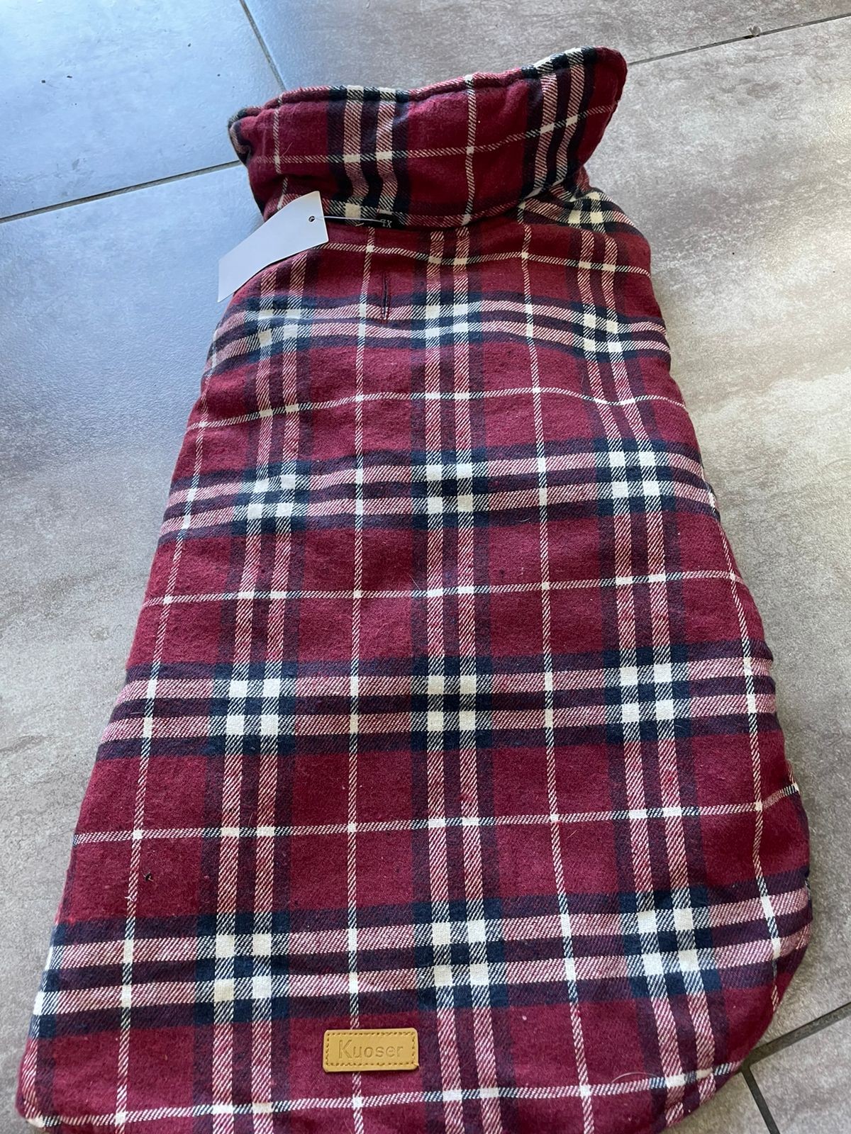 Chaleco rojo cuadros-XL