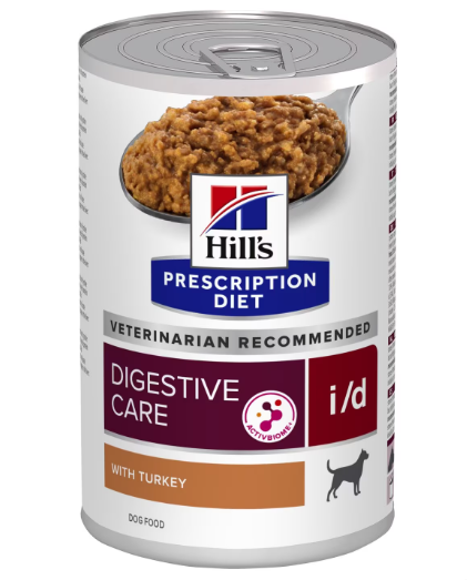 Hill's Prescription Diet i/d, Salud Gastrointestinal, Alimento para Perro 370gr sabor pavo lata ID digestive care