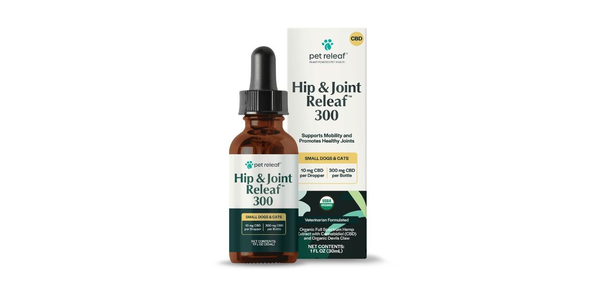 PET RELEAF - HIP AND JOINT RELEAF HEMP OIL ORGANIC CBD 300 MG 30 ml