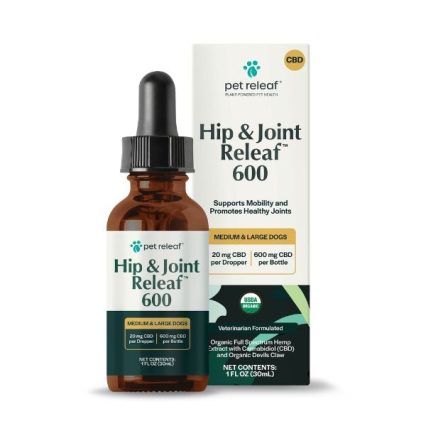 PET RELEAF - HIP AND JOINT RELEAF HEMP OIL ORGANIC CBD 600