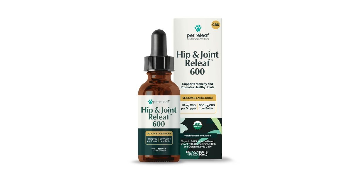 PET RELEAF - HIP AND JOINT RELEAF HEMP OIL ORGANIC CBD 600