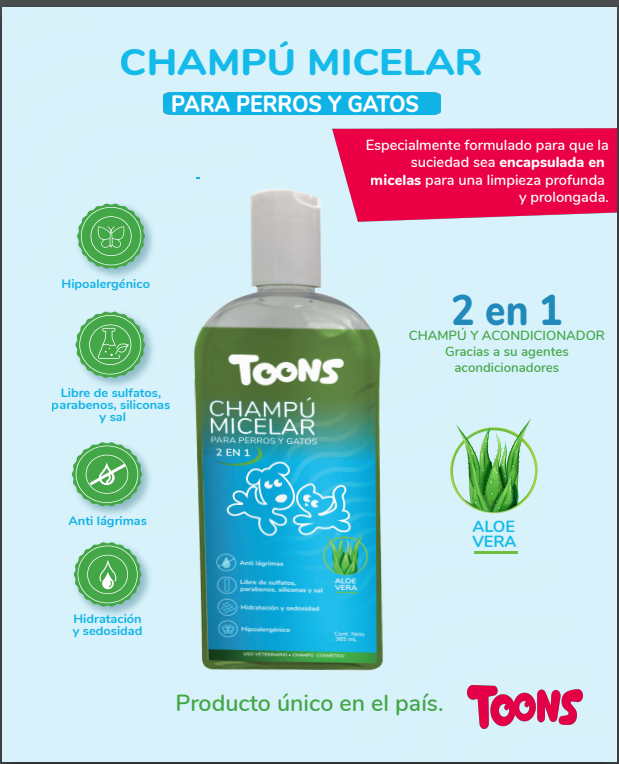 CHAMPÚ MICELAR PARA PERROS Y GATOS