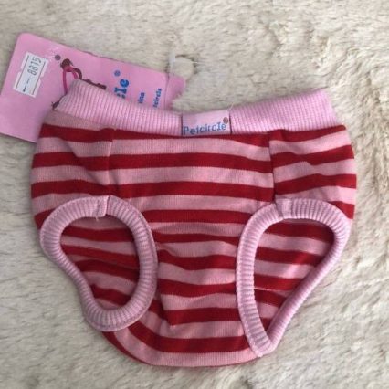 Calzón para perrita pequeña Small Rosado con rojo