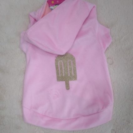 Suéter rosada con gorro talla S