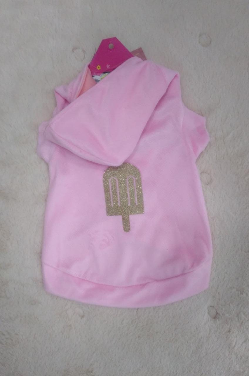Suéter rosada con gorro talla S