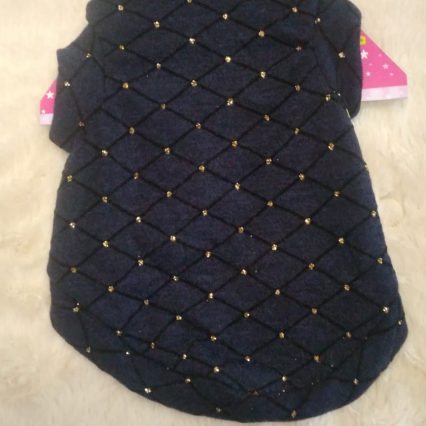 Camisa color azul oscuro con puntitos brillantes talla XS