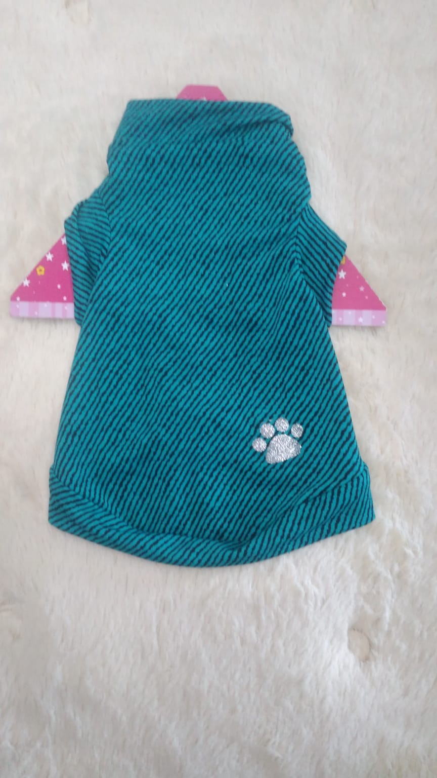 Camiseta color turquesa con rayas negras talla XXS