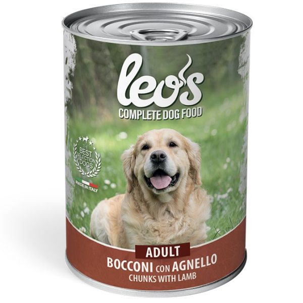 Leo's Bocconi lata perro adulto con Cordero 415g