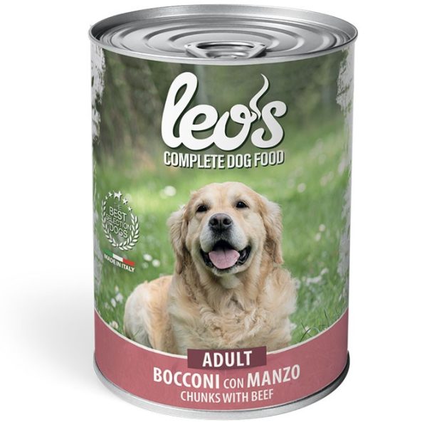 Leo's Bocconi lata perro adulto ternera 415g