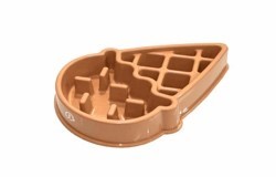 Recipiente De Alimentador Lento Para Perros, cono Chocolate