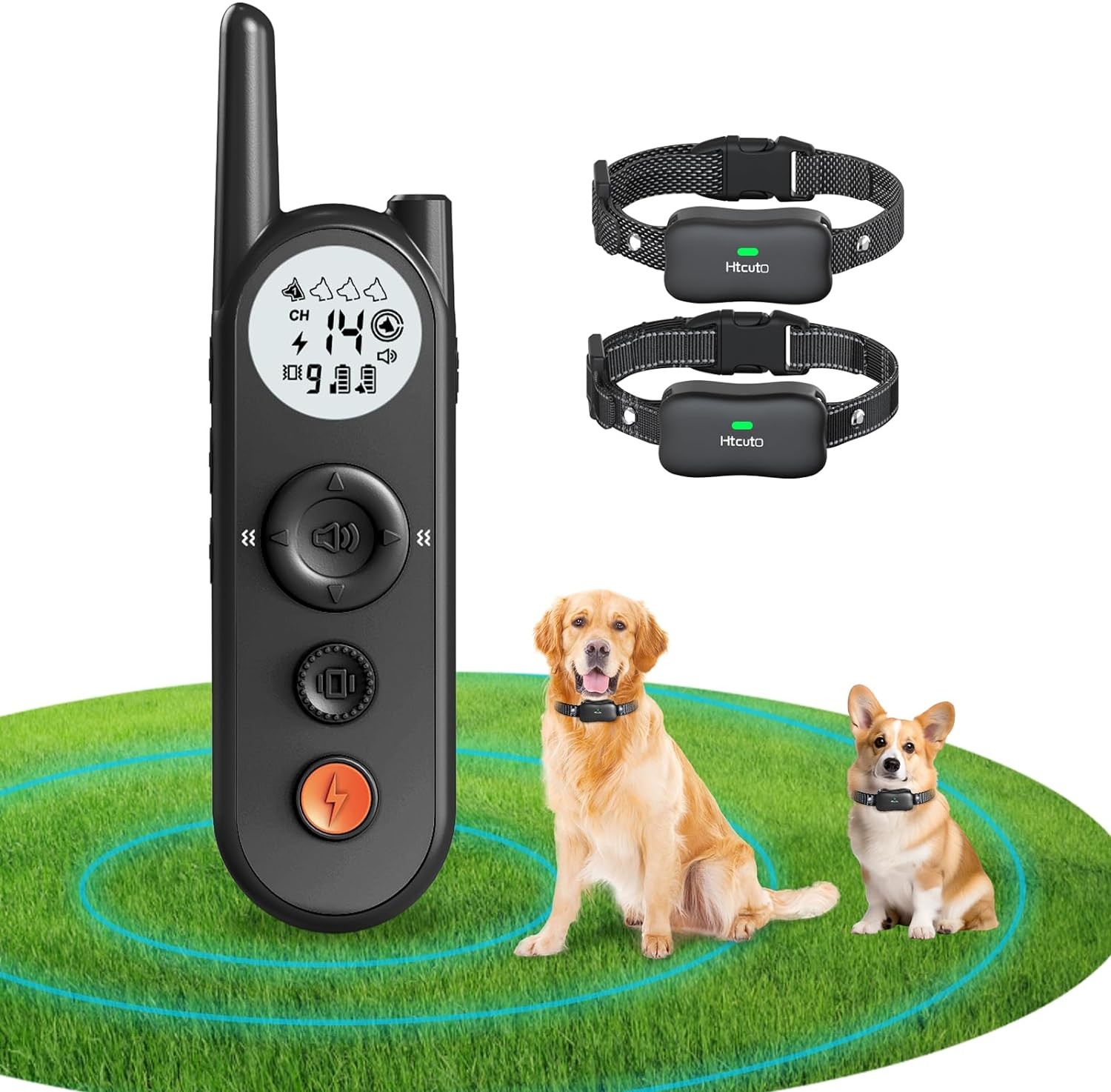 Htcuto Valla inalámbrica para perros para 2 perros