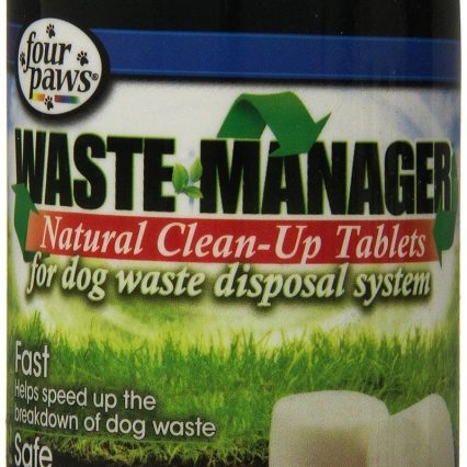 Four Paws Waste Manager Tabletas de limpieza natural para sistema de eliminación de desechos de perros 24 tabletas