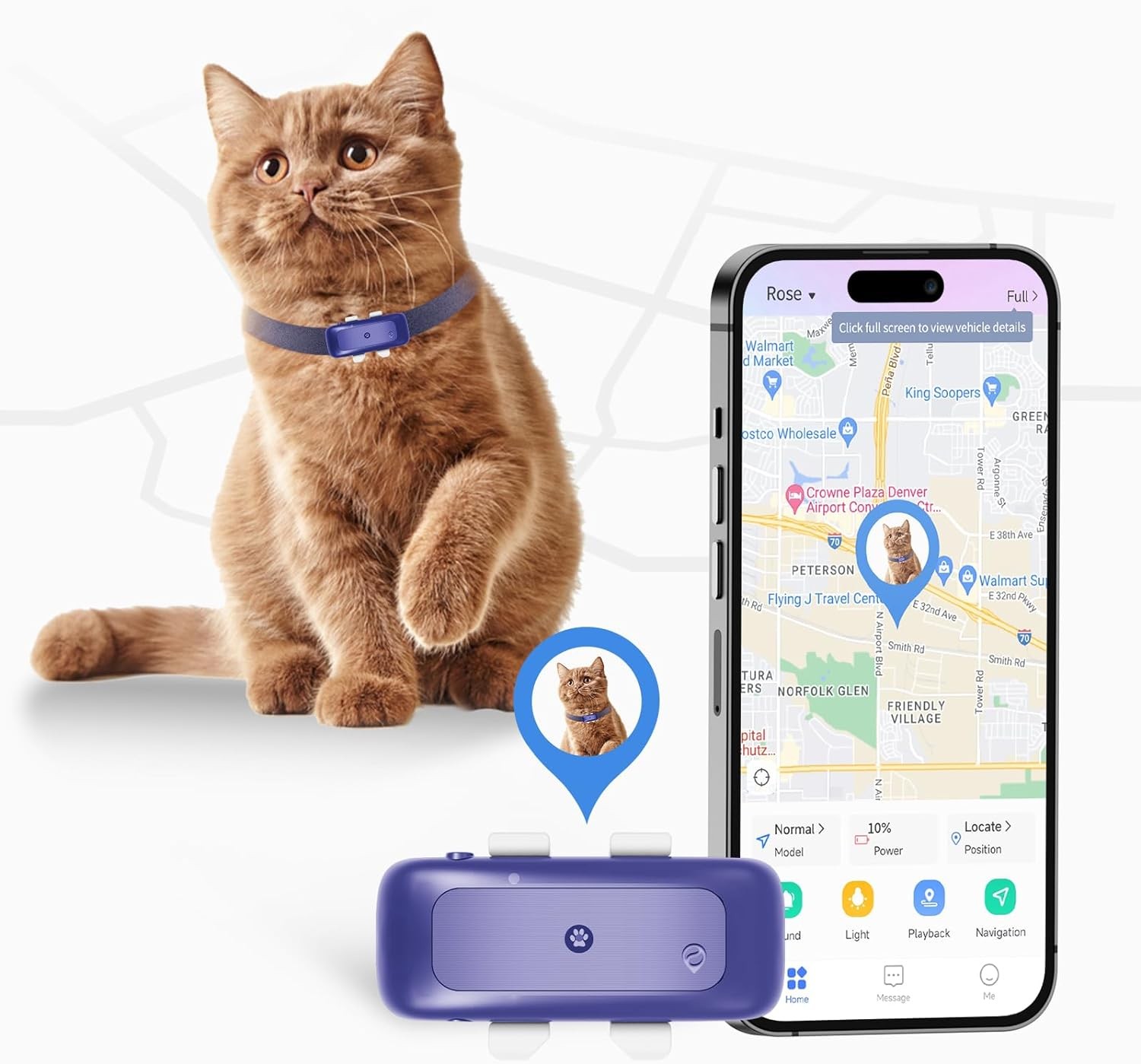 SEEWORLD P1 - Rastreador GPS para perros y gatos