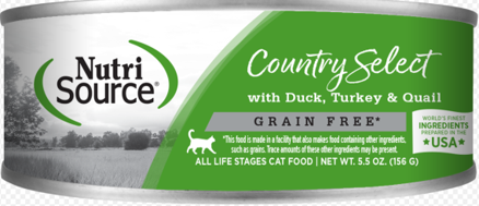 Nutrisource alimento en lata para gatos Pato y Pavo GF 156gr
